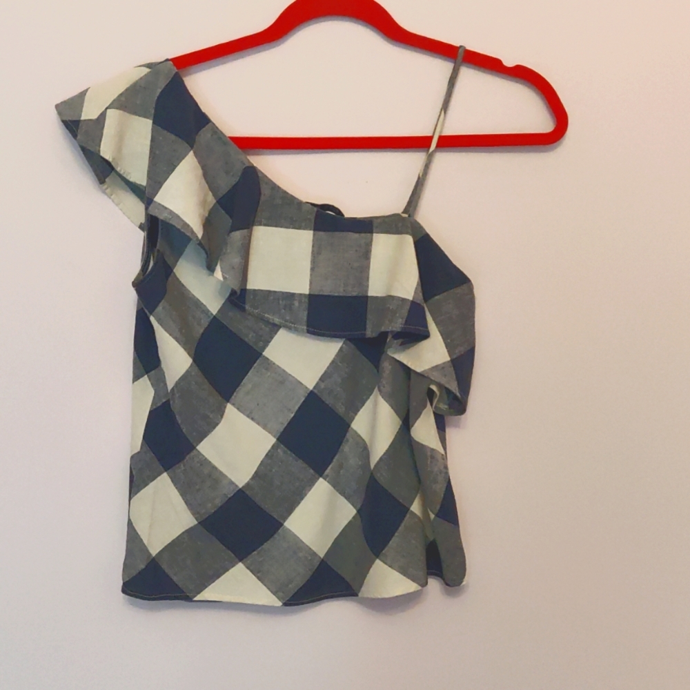 Zara Basic assymmetrical blouse top.